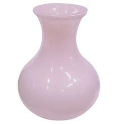 Ваза стеклянная декоративная NiNaGlass настольная 20 см нежно-розовая