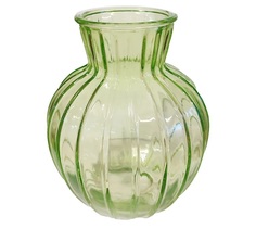 Ваза стеклянная декоративная NiNaGlass настольная 20 см светло-зеленая