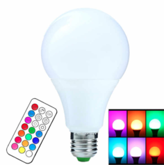 Светодиодная лампочка RGB с пультом дистанционного управления 65x115 мм 2 шт Da Privet