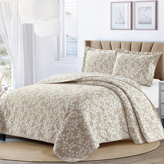 Покрывало жаккардовое Теодора 240х260 см 2 наволочки 50х70 бежевое