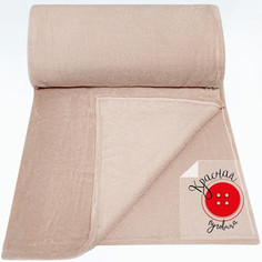 Плед Красная пуговица велсофт 120x240 бежевый