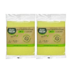 Салфетка Master Fresh для уборки Eco Line антимикробная добавка, 15х18 см, 3шт, 2 уп