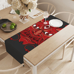 Дорожка водоотталкивающая на стол JoyArty "Ёкай" с рисунком 145x40 см