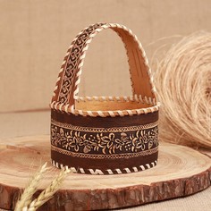 Корзинка "Ягодки", D - 22,5 см; H (с ручкой) - 17 см; H бортика - 6,5 см No Brand