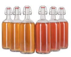 Бутылка стеклянная для воды/масла с бугельной пробкой БП, KHome, бесцветная, 1 л, 6 шт
