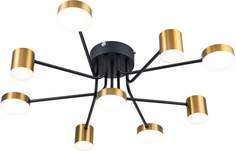 Люстра потолочная Escada на штанге Ogma 10235/9 LEDx110W Black/Brass