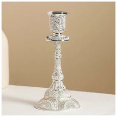 Подсвечник «Леранс», 8?8?16,5 см, цвет серебряный No Brand