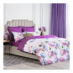 Комплект постельного белья Estia Флер двуспальный хлопок 50 х 70 см фиолетовый