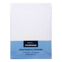 Простыня на резинке Medsleep Линдау полутораспальная белая