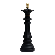 Сувенир полистоун Шахматная фигура - Ферзь черный с золотом 37х12х12 см No Brand