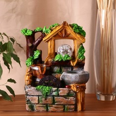 Фонтан "Тихое место, домик" 16х19х26 см (с подсветкой) No Brand