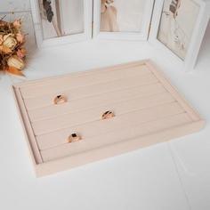 Подставка для колец 6 полос, 35*24*3 см, цвет бежевый No Brand