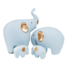 Сувенир керамика Четыре слона голубые набор 4 шт 7,5х9,5 17х21 27х22,5 см No Brand