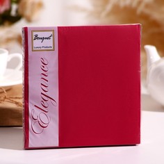 Салфетки бумажные Bouquet Colour бордовые, 33х33, 2 слоя, 20 листов No Brand