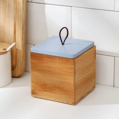 Ящик для хранения чайных пакетиков Heaven, 10,5х10,5х11 см, цвет голубой No Brand