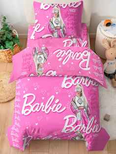 Детское постельное белье 1.5-спальное Павлинка «Barbie», бязь, 100% хлопок, нежно-розовый