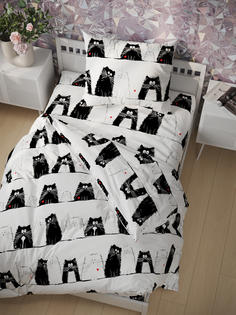 Постельное белье Кот Коттон "Коты" 1,5-сп