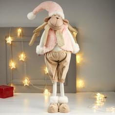 Кукла интерьерная Лосик в розовом меховом жилете 85х15х27 см No Brand