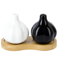 Набор для специй солонка, перечница на бамбуковой подставке Naturel, 12,5x6 см, Nouvelle