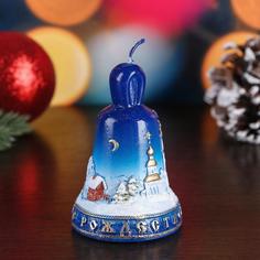 Свеча декоративная "Колокольчик Рождественский", большая, 6,5х6,5х10 см No Brand