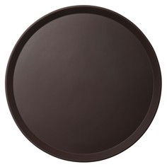 Поднос прорезиненный круглый Cambro 355х355х25мм, стеклопластик, коричневый