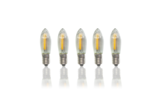 Комплект светодиодных лампочек LED-5T теплый свет с цоколем Е10, 5 шт Mobicent