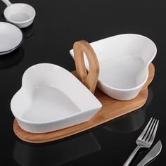 Набор салатников «Эстет. Сердце», 2 шт, 32,5x15x12,5 см No Brand