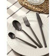 Набор столовыx приборов Magistro «Оску стандарт», 4 предмета, цвет чёрный Maestro