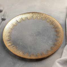 Тарелка подстановочная Magistro «Бурлеск», d=33 см, цвет золотой