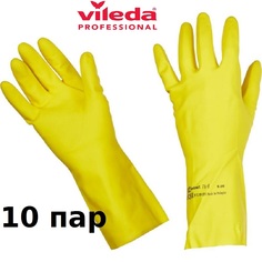 Латексные перчатки Vileda Contract Professional желтый размер M, 10 пар