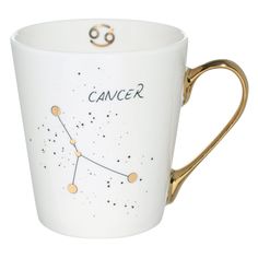 Кружка, 400 мл, фарфор N, молочно-золотистая, Рак, Zodiac Kuchenland