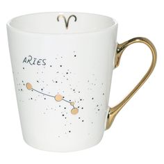 Кружка, 400 мл, фарфор N, молочно-золотистая, Овен, Zodiac Kuchenland