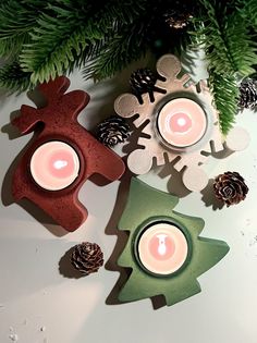 Набор новогодних подсвечников 305.Decor гипс 3 шт