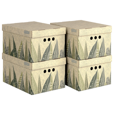 Коробки картонные Valiant для хранения вещей с крышкой 4 шт