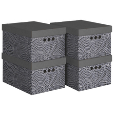 Коробки картонные Valiant для хранения вещей с крышкой 4 шт