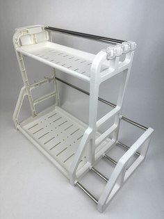 Настольная пластиковая этажерка для посуды, кружек и столовых приборов No Brand
