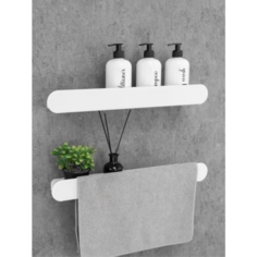 Набор полок для ванной комнаты из металла Electriclight HANNA 50/10,5/6/2П,2 полки,белый