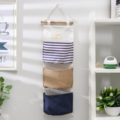 Органайзер с карманами подвесной, 3 отделения, 20x60 см, цвет МИКС No Brand