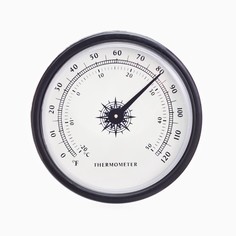 Термометр, d-6.5 см, черный No Brand