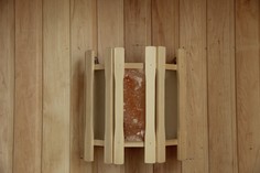 Абажур для бани и сауны R-SAUNA с гималайской солью, прямой 2 стекла АП-2СГСП, липа, 5419