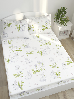 Простынь на резинке Сказка "Кролики" 120х200 см