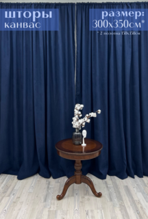Шторы Милкитекс "Канвас" 300х350см 150х350см - 2шт синие
