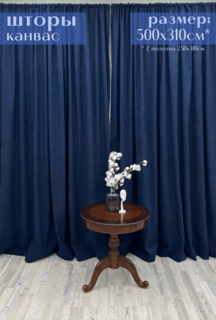 Шторы Милкитекс Канвас 500х310см (250х310см - 2шт), синие