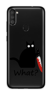 Чехол на Samsung Galaxy A11 "Котик с ножом" Case Place