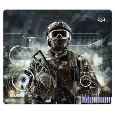 Коврик для мыши Sven MP-G01S Soldier игровой, ткань и резина