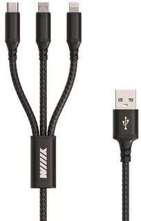 Аксессуар WIIIX 3 в 1 USB - Lightning/Micro USB/Type-C 1.2m Black CBS465-U8MUTC-12B