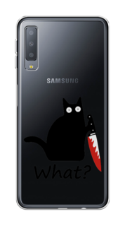 Чехол на Samsung Galaxy A7 2018 "Котик с ножом" Case Place