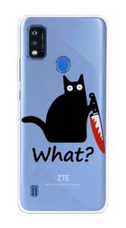 Чехол на ZTE Blade A51 "Котик с ножом" Case Place