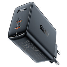 Сетевое зарядное устройство Acefast A29 PD50W GaN (EU) 2xUSB Type-C 3 А черный