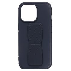 Чехол iPhone 13 Pro пластиковый с подставкой и магнитом <темно-синий> Promise Mobile